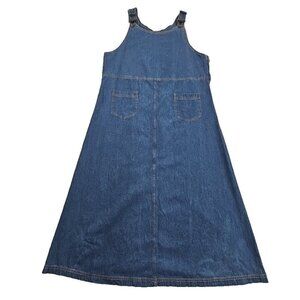 VTG Susan Bristol Denim Maxi Dress Size XL Cottagecore EUC LN Countrycore Casual